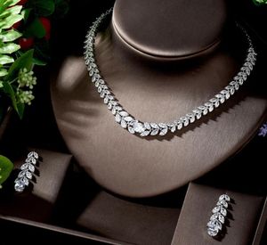 Earrings Necklace HIBRIDE Top Quality Marquise Cut CZ Cubic Zirconia Wedding And Set Bridal Prom Dress Jewelry Bijoux N12801762436