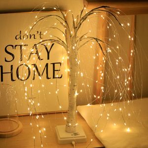 LED Willow Christmas Tree Night Light 192leleds Touch Control 8 أوضاع خرافية مصباح ليلي لغرفة نوم حفل زفاف ديكور المنزل