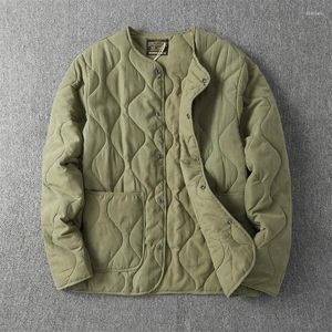 Hunting Jackets Men's Winter Cotton Jacket Vintage Style Solid Color Thick Casual Fashion Outerwear Working Coat