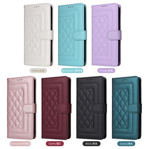 Frauen farbenfrohe PU Leder Plaid Geldbörsen Flip Wallet Hülle mit Riemen für iPhone -Serie LYP144