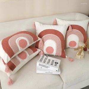 Pillow Nordic Style Pink Tufted Case Throw Covers Bedside Livingroom Sofa Car Seat Soft Cover 45x45cm