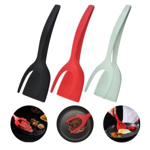 Utensils 2 In 1 Grip Flip Tongs Eggs Tongs French Toast Pancake Egg Clamp Omelet Turners Cooking Tongs Gadgets Kitchen Accessories