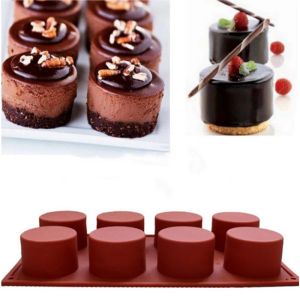 Moldes 8 Cavidade redonda de silicone molde de chocolate coberto de chocolate Acessórios de cozimento de pastelaria