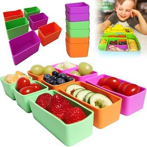 Bento Boxes Portable Dispenser Cup Återanvändbar Silikon Lunchbox Matbehållare Bento Bag Childrens Tillbehör Q240427