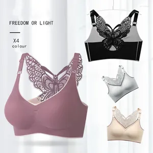 BRAS 3PCS/SET Frauen BH nahtlos ohne Stahlring Unterwäsche Sexy Schmetterling Schöne Rücken Dessous Schlaf Bralette Plus Size 5xl