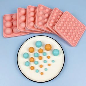 Mögel porös rund godischoklad silikonform med lock diy fondant pudding isbit mögel alla hjärtans dag fest bröllopstårta