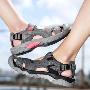 Erkek ve Kadın Ayakkabıları Yaz Açık Öğrenci Sandalet Anti Slip Yumuşak Alt Nehir İzleme Sporları Düz ​​Alt Plaj Ayakkabıları 240425