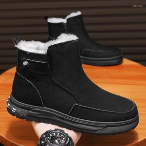 Stivali velluto da neve maschile mid top e ispessimento scarpe calde casual per uomini comfort abbigliamento alla moda resistente alla moda