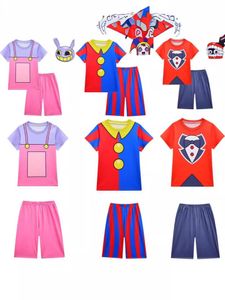 Magic Digital Circus T-shirt Conjunto Cosplay3D Digital Impresso Short Shorts Conjunto de shorts