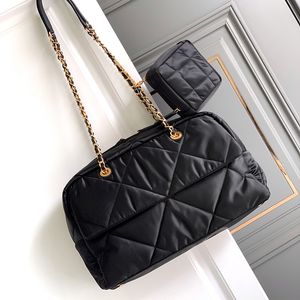 Classic Designer Shoulder Bag Black Velour Bowling Tote Zipper Closed with earphones Pocket Gold Hardware TOP Quality Women Travel Handbag Purse