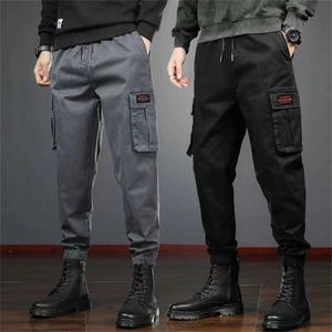 Men's Pants Fashionable hip-hop mens workwear pants loose cut sports pants summer Harajuku High Street freight pants mens black and grayL2404