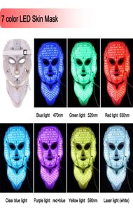 7 PON -färger LED PDT Collagen Red Light Therapy LED PON THAPY FÖR FACE HUD -REYVENATOR MASK MED NACK PART DHL 5194748