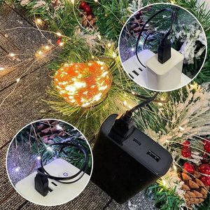 Strings USB String de luz Luz quente Quatro cor 1m 10 Led Garden Decoração de Garden Flores de Aniversário Caixa de Presente Caixa de Cobre Fio de cobre