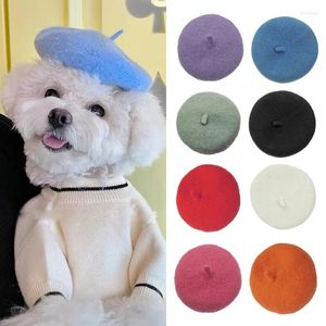 Dog Apparel Beret Hat Puppy Decorative Wool Pets Cute Accessories Headwear Painter Cat Up Mini Cap Dress Grooming