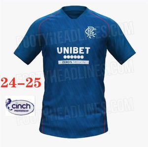 24 25 Glasgow Rangers Soccer Jerseys 2024 2025 Home blue Sakala KENT TAVERNIER MORELOS COLAK Hogan Football Shirt men Kids Kit fans player version camiseta de 999991