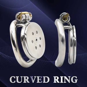 Nxy Cockrings Chaste Bird 316 Stainless Steel Super Small Cock Cage Arc Penis Ring Male Chastity Device Sex Toys Prevent Extramarital 240427