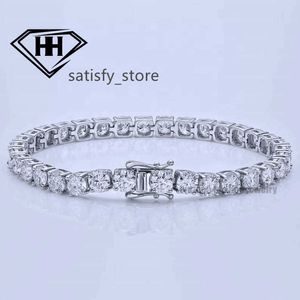 VVS Clarity Fine Moissanite Tennis Bracelet Real 925 Silver 5mm Largura Excelente corte brilhante Bracelete de tênis de moissanita de diamante