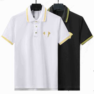 新しい2024デザイナーメンズポロシャツTシャツ夏のカジュアル刺繍パターンピュアコットンハイストリートコマーシャルファッションブラックアンドホワイトカラーシャツM-3XL