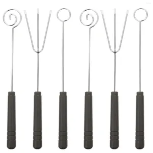 Geschirrssätze 6 PCs Schokoladengabel machen Werkzeuge Backgeschmack Innenräume Desktop DIY Dekorieren Picks Edelstahl -Dip -Gabeln Kunststoff Plastik