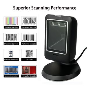 BARCODE Scanner 2D Desktop a tutto tondo Desktop Automatic Sensing Matrix Reader Supermercato USB CODE Lettore 1D 2D QR Codice 240416