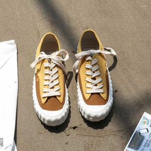 Casual Shoes Canvas Kvinna 2024 Hösten andas Student Flat-Bottom Color Matching Korean Wild White