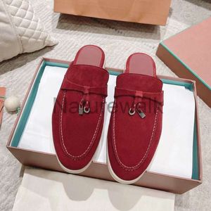 Babouche Mule Laiders Charms Walk Suede Women Slippers Flats Shoes Shoes Summer-Slip-ons Deep Ocra Moccasin Comfort Styl 979