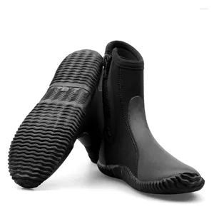 Sapatos casuais de 5 mm de mergulho botas de natação jet ski snorkeling praia preta caules