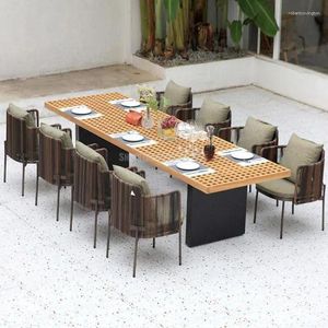 Camp Furniture Outdoor Table And Chair Combination Terrace Stainless Steel Rattan Courtyard Garden Yard Leisure