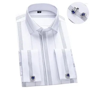 Camisas de vestido masculinas Windsor Collar French Cuff camisa