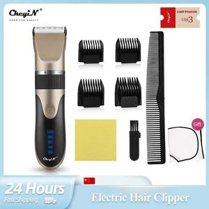 Hårtrimmer Ckeyin Mens Barber Professional Electric Electric Low Noise Recheble Ceramic Blade Q240427