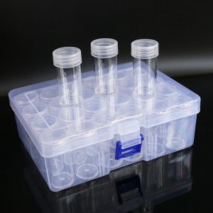 Socks 6/8/12 Bottles Box Transparent Container Case Diamond Painting Accessories Diamond Embroidery Beads Storage Box Organizer Tools