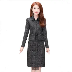 Vestidos de trabalho Trajes de moda Duas peças Conjunto de mulheres elegantes Suje 2024 Produtos de tendências Autumn 2 Dress Coat Noble Temperament 1361