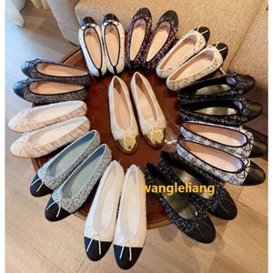 Dress Shoes Designer Ballet Flats Shoe Spring Autumn Sheepskin Bow Boat Lady Leather Lazy Dance Loafers Women SHoes Large Size 34-42 Leather Sole22