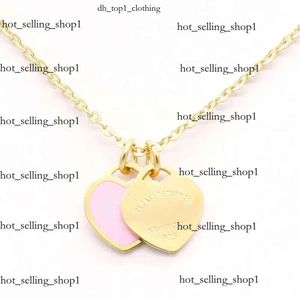 Womens Tiffanybead Necklace Heart Necklaces Necklace Designer Jewellery Chains Pendant Steel Charm Anniversary Gift for Women Gold Plated Tiffanyjewelry 414