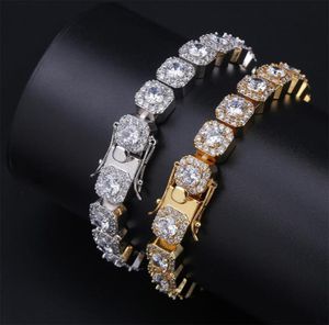 10mm Mens Hip Hop Iced Out CZ Cubic Zircon 18K Gold Tennis Chain Necklace personalized Bling Rapper Wristband Chains Jewelry Boys 4143555