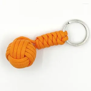 Keychains Survival KeyChain Woven Rope Ball Lanyard Key Ring Monkey Fist Chains Outdoors Tool Smycken