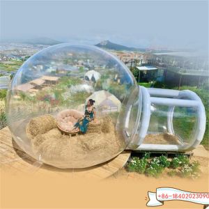 4m Durchmesser+1,5 m Tunnel Kinderparty Luftballons Fun House Giant klar aufblasbarer Kristall Iglu Dome Bubble Zelt transparent aufblasbare Blasenballons Haus