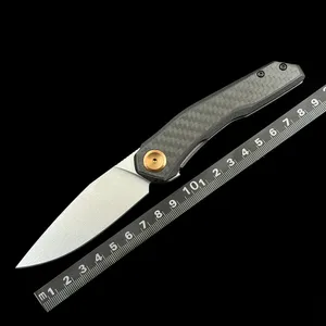 ZT 0545 Flipper Nóż CPM Magnacut Blade, Rękoło z włókna węglowego na zewnątrz kempingowy nóż narzędzi EDC