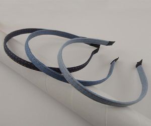 10PCS 10mm Denim blue Fabric Covered Metal Headbands Hem edges Plain bands for DIY jewelry Hair hoops6216344