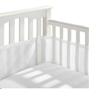 2pcs/set baby mesh crib bumperliner通気性夏の幼児寝具バンパープロテクター240422の周りにベッドベッド生まれ