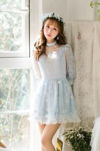 Party Dresses Princess Sweet Lolita Dress Candy Rain Spring and Summer Japanese Neck Five Sleeve Lace C22AB7037