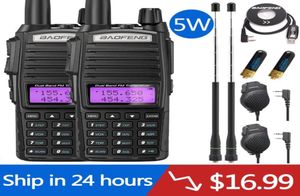 Walkie Talkie 2PCS BAOFENG UV82 5W UV82デュアルPTWOウェイラジオバンドVHF UHF 10KM AMATEUR7057705