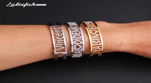 Lateefah Custom CZ Zircon Bangles Personalidade Nome personalizado Jóias de pulseira Nome de jóias Palavras Letters Pulset de pulseira personalizada Mulheres CX2006543356