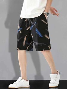 Men's Shorts Mens beach shorts swimming mens Bermuda quick drying long graphic casual loose fashion new summer pants 2024 thin Q240427