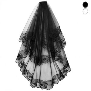 Jóias de cabelo de casamento preto halloween tiara renda curta véu de noiva retro photoshoot de casamento véu de casamento véu preto véu