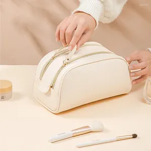 Cosmetic Bags Simple Candy Color Solid Fashion Double Zipper Storage Bag Travel Toiletry Makeup Case