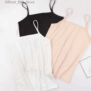 Kvinnors tankar Camis Kvinnor Slest Solid Color Sling Camisoles Sexig band Strappy Cotton Thin Camisole Seamless Vest Ltipurpose Lingerie T-shirt D240427