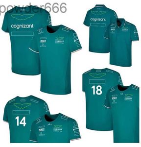 F1 2023 Oficjalny kierowca zespołu T-shirt Formuła 1 Wyścigowa koszula polo krótki rękaw same fani Summer Fashion Green Jersey T-shirt Custom Ax9n