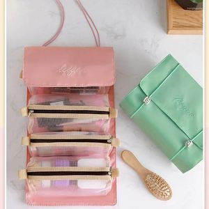 Storage Bags 4-in-1 Detachable Makeup Bag Household Large Capacity Zipper Mesh Cosmetics Pouch Foldable Portable Travel Wash