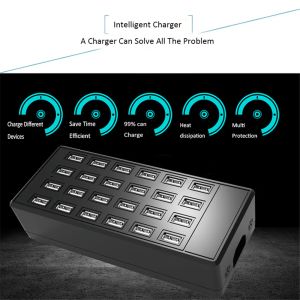 Chargers High Power 24 Ports 100W Smart Phone Charger Station Mobile Game Collective Hangup Charging Station 5V ~ 2A100W Charger